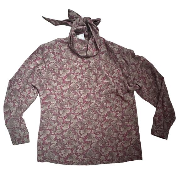 Vintage Pendleton|Country Sophisticates|LS Blouse|Floral|Red/Tan|SZ‎ 8 - Picture 1 of 9